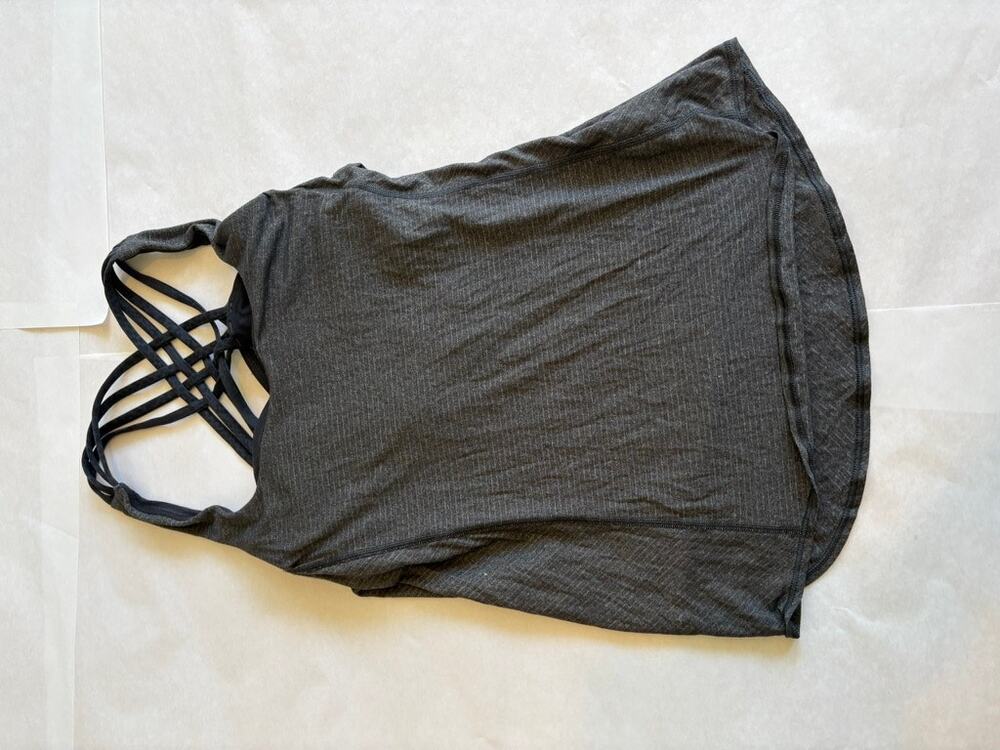 Lululemon Gray Backless Built-In Bra Top Size S